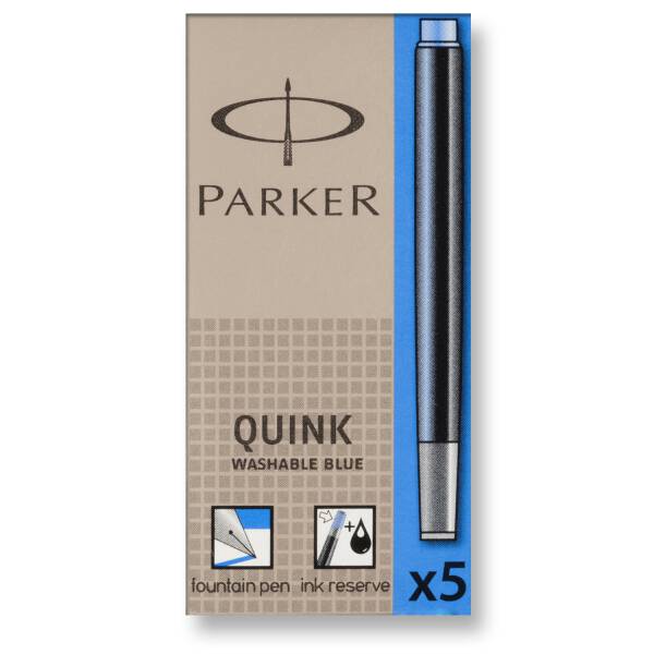 Parker Tintenpatrone Quink Packung mit 5 Stück, königsblau