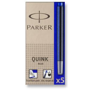 Parker Tintenpatrone Quink Packung mit 5 Stück, blau