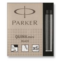 Parker Tintenpatronen für Füller | kurze Patronen | schwarze QUINK Tinte | 6 Stück