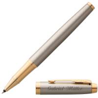 PARKER Schreibset IM PREMIUM Warm Silver G.C. mit Gravur Tintenroller und Kugelschreiber mit Geschenk-Etui