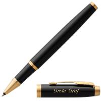 PARKER Schreibset IM Black Lacquer G.C. mit Gravur Tintenroller und Kugelschreiber mit Geschenk-Etui