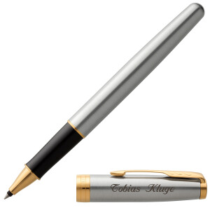 PARKER Schreibset SONNET STAINLESS STEEL G.C. mit Gravur Tintenroller und Kugelschreiber mit Geschenk-Etui