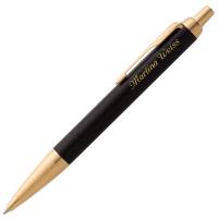 Parker Schreibset Im Premium Black/Gold G.C. mit Namen farbig personalisiert Füllfederhalter und Kugelschreiber