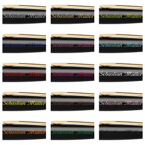 Waterman Kugelschreiber Charleston Schwarz G.C. S0701010 mit Namen farbig personalisiert