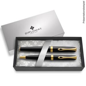 Diplomat Schreibset Excellence A2 Kugelschreiber Füllfederhalter mit Laser-Gravur - Farbe wählbar: