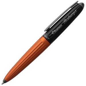 Diplomat Kugelschreiber Aero Orange Schwarz C.C. mit Laser-Gravur Aluminium Eloxiert