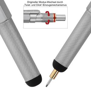 rOtring 800+ Feinminenstift + Stylus mit persönlicher Laser-Gravur Druckbleistift Sechskant-Design einstellbare Härtegradanzeige - Farbausführung wählbar