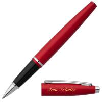CROSS Schreibset CALAIS Rot Lack Kugelschreiber Tintenroller mit Laser-Gravur