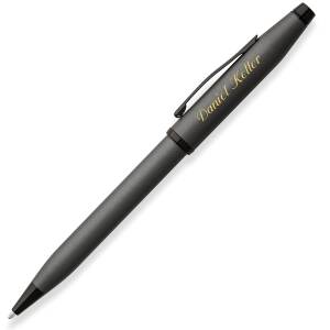 CROSS Schreibset CENTURY II Gunmetal Kugelschreiber Tintenroller mit Laser-Gravur