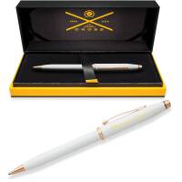 CROSS Kugelschreiber CENTURY II Perlweiß mit persönlicher Laser-Gravur Perlweiß mit rosegoldfarbenen Beschläge