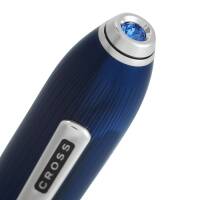 CROSS Kugelschreiber PEERLESS Quartz Blau Lack mit Laser-Gravur