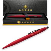 CROSS Kugelschreiber Stylus Pen TECH2 Metallic-Rot mit persönlicher Laser-Gravur