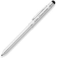 CROSS Multifunktionsstift TECH3+ Glanzchrom mit persönlicher Laser-Gravur - Kugelschreiber Druckbleistift und Stylus Pen in einem Schreibgerät