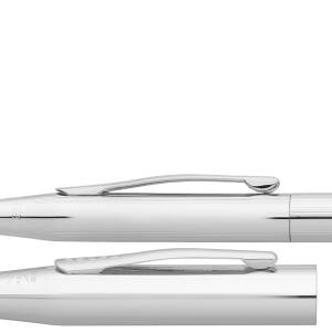 CROSS Schreibset CLASSIC CENTURY Glanzchrom Kugelschreiber Tintenroller mit Laser-Gravur