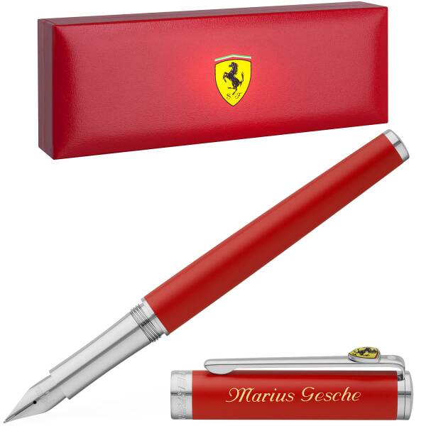 Sheaffer Füllhalter Ferrari Intensity Satin Red mit persönlicher Laser-Gravur rot lackiert Rosso Corsa
