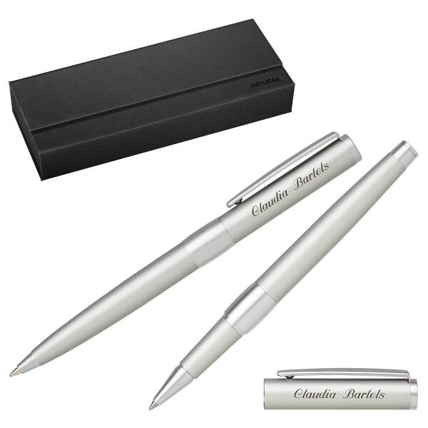 Senator Schreibset IMAGE Kugelschreiber Tintenroller mit Laser-Gravur und Geschenk-Etui - Farbe wählbar