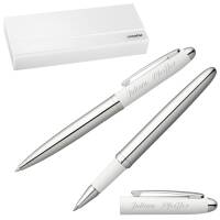 Senator Schreibset Nautic Kugelschreiber Tintenroller mit Laser-Gravur und Geschenk-Etui - Farbe wählbar -