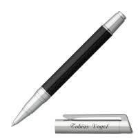 Senator Schreibset Carbon Line Kugelschreiber Tintenroller mit Laser-Gravur und Geschenk-Etui