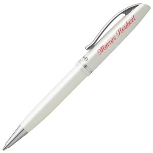 Pelikan Kugelschreiber JAZZ ELEGANCE Weiß Metallic mit Namen farbig personalisiert