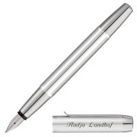 Pelikan Schreibset PURA Silber mit persönlicher Laser-Gravur Kugelschreiber und Füllfederhalter
