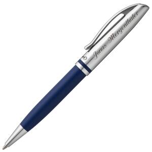 Pelikan Kugelschreiber JAZZ VELVET Blau mit persönlicher Laser-Gravur Metall matt blau lackiert