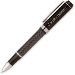 LOGIC-Etui mit SCHREIBSET CARBON MÄANDER 2-teilig Kugelschreiber Tintenroller, optional mit Gravur