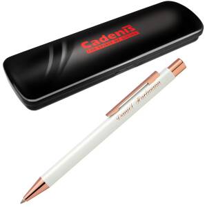 Cadenis Metall Kugelschreiber STRAIGHT RO rosé mit persönlicher Hochglanz-Gravur - Farbe wählbar