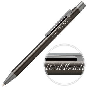 Cadenis Metall Kugelschreiber STRAIGHT Gunmetal mit persönlicher Hochglanz-Gravur - Farbe wählbar