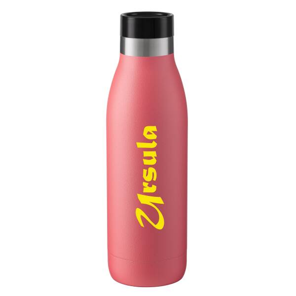 Emsa Thermosflasche Bludrop Basic Color 500ml Koralle farbig personalisiert mit Namen Edelstahl Trinkflasche doppelwandig isoliert auslaufsicher