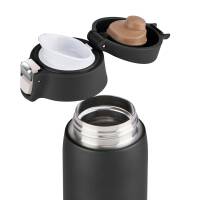 Emsa Thermobecher Travel Mug Light 0,4 L Schwarz mit persönlicher Rund-Gravur gelasert und Flip-Deckel Verschluss