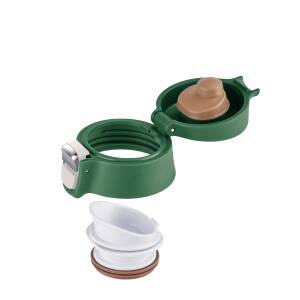 Emsa Thermobecher Travel Mug Light 0,4 L Grün mit persönlicher Rund-Gravur gelasert und Flip-Deckel Verschluss