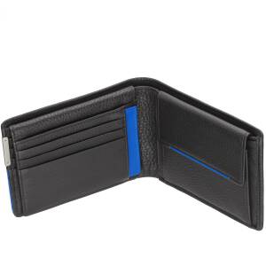 Cadenis Leder Geldbörse Brieftasche mit Laser-Gravur aus weichem genarbtem Rindnappa Bicolor Querformat 12,5 x 9,5 cm