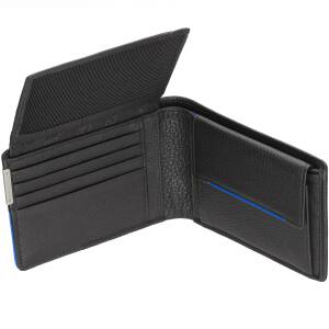 Cadenis Leder Geldbörse Brieftasche mit Laser-Gravur aus weichem genarbtem Rindnappa Bicolor Querformat 12,5 x 9,5 cm