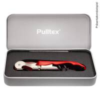 Pulltex Kellnermesser Silictaps mit Laser-Gravur Doppelhebel Korkenzieher aus Metall und Silikon-Griff - Farbe wählbar: