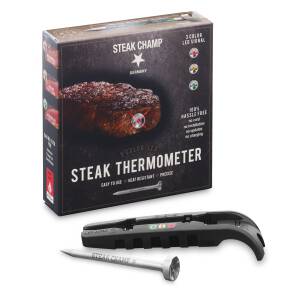 Steakchamp Fleischthermometer 3-color LED black mit...