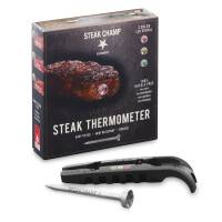 Steakchamp Fleischthermometer 3-color LED black mit persönlicher Laser-Gravur