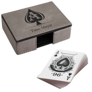 Cadenis Spielkarten Set für Poker Canasta personalisiert mit Laser-Gravur - Motiv wählbar: