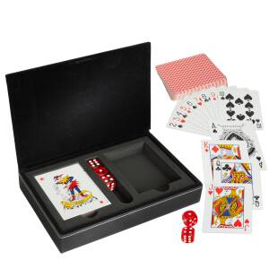 Cadenis Spielkarten-Set mit 2 Kartensets personalisiert mit Laser-Gravur für Poker Rommé Canasta - Motiv wählbar: