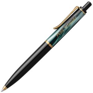 Pelikan Kugelschreiber Classic K 200 Grün-Marmoriert mit Namen personalisiert vergoldete Beschläge