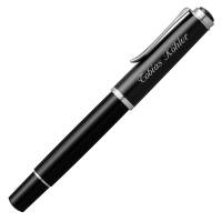 Pelikan Schreibset Classic Kolbenfüllhalter M 205 und Kugelschreiber K 205 Schwarz mit Namen farbig personalisiert Tintenflacon