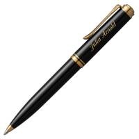Pelikan Drehkugelschreiber Souverän K 600 Schwarz mit Namen personalisiert vergoldete Beschläge