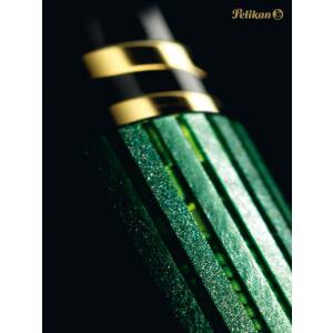 Pelikan Schreibset Souverän Grün Rollerball R 800 und Kugelschreiber K 800 mit Namen farbig personalisiert vergoldete Beschläge