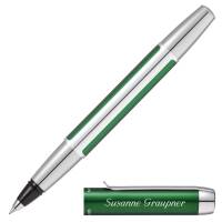 Pelikan Schreibset PURA Waldgrün-Silber mit persönlicher Laser-Gravur Kugelschreiber und Tintenroller