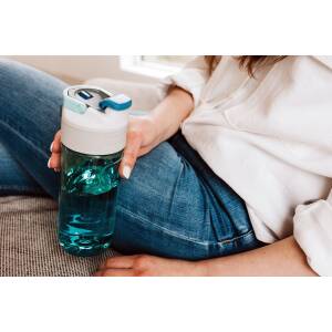 Kambukka Trinkflasche Elton Niagara Blue 1 Liter farbig personalisiert mit Namen | 3 in 1 Snapclean®-Deckel | Sportflasche aus Tritan BPA-frei auslaufsicher