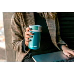 Kambukka Thermobecher Olympus Silk Blue 300ml personalisiert mit Rund-Gravur | Switch-Deckel Snapclean® auslaufsicher | Kaffee- und Tee-Becher to go aus Edelstahl isoliert