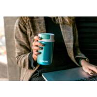Kambukka Thermobecher Olympus Silk Blue 300ml personalisiert mit Rund-Gravur | Switch-Deckel Snapclean® auslaufsicher | Kaffee- und Tee-Becher to go aus Edelstahl isoliert