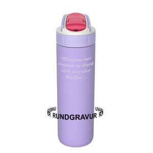 Kambukka Thermosflasche Lagoon Insulated Digital Lavender 600ml farbig personalisiert mit Namen | Spout-Deckel mit Strohhalm | Trinkflasche aus Edelstahl isoliert auslaufsicher