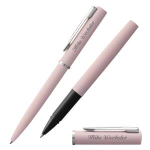 Waterman Schreibset Allure Kugelschreiber und Tintenroller mit persönlicher Laser-Gravur - Farbe wählbar: - Pastellpink (2105375 + 2117708)