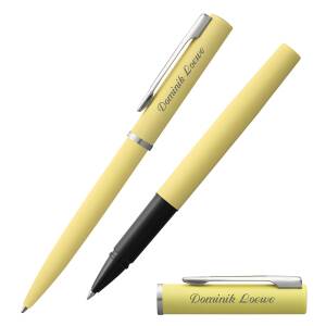 Waterman Schreibset Allure Kugelschreiber und Tintenroller mit persönlicher Laser-Gravur - Farbe wählbar: - Pastellgelb (2105384 + 2117710)