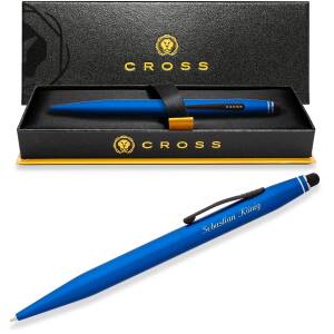 CROSS Kugelschreiber Stylus Pen TECH2 Collection mit persönlicher Laser-Gravur - Farbausführung wählbar - Stylus Pen TECH2 Metallic-Blau (AT0652-6-CR)